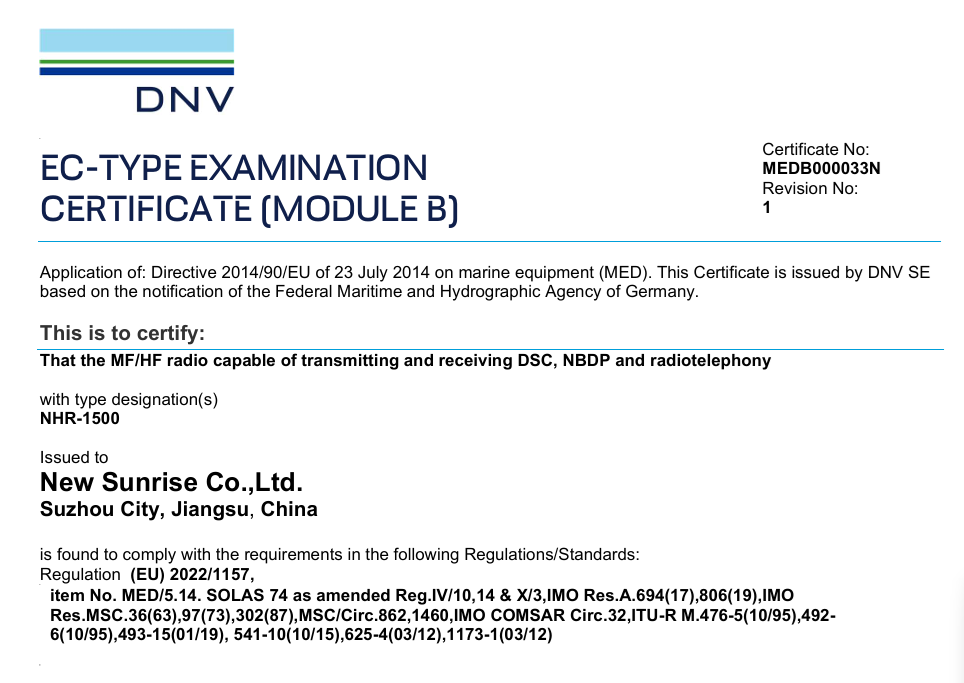 Chứng chỉ Đăng kiểm DNV