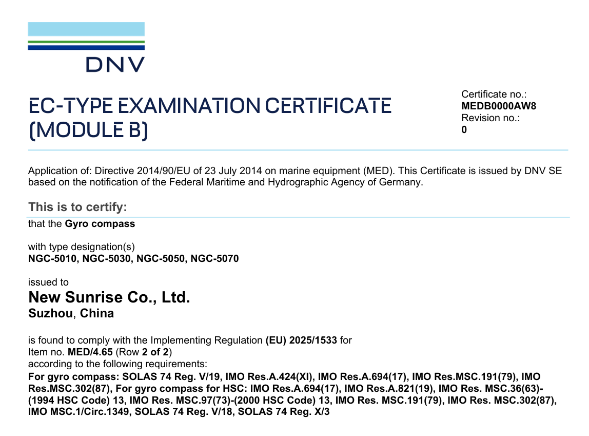 Chứng chỉ DNV của NGC-5050