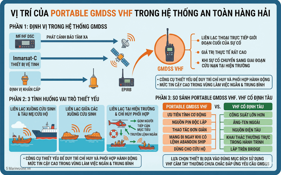 Vị trí của Bộ đàm cứu sinh trong an toàn hàng hải