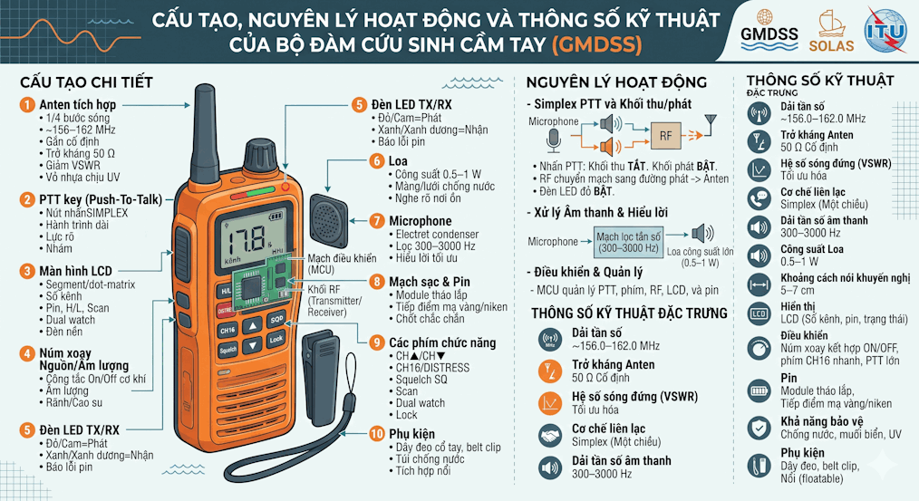 Cấu tạo và nguyên lý hoạt động của Bộ đàm cứu sinh