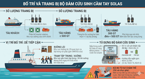 Bố trí và trang bị Bộ đàm cứu sinh