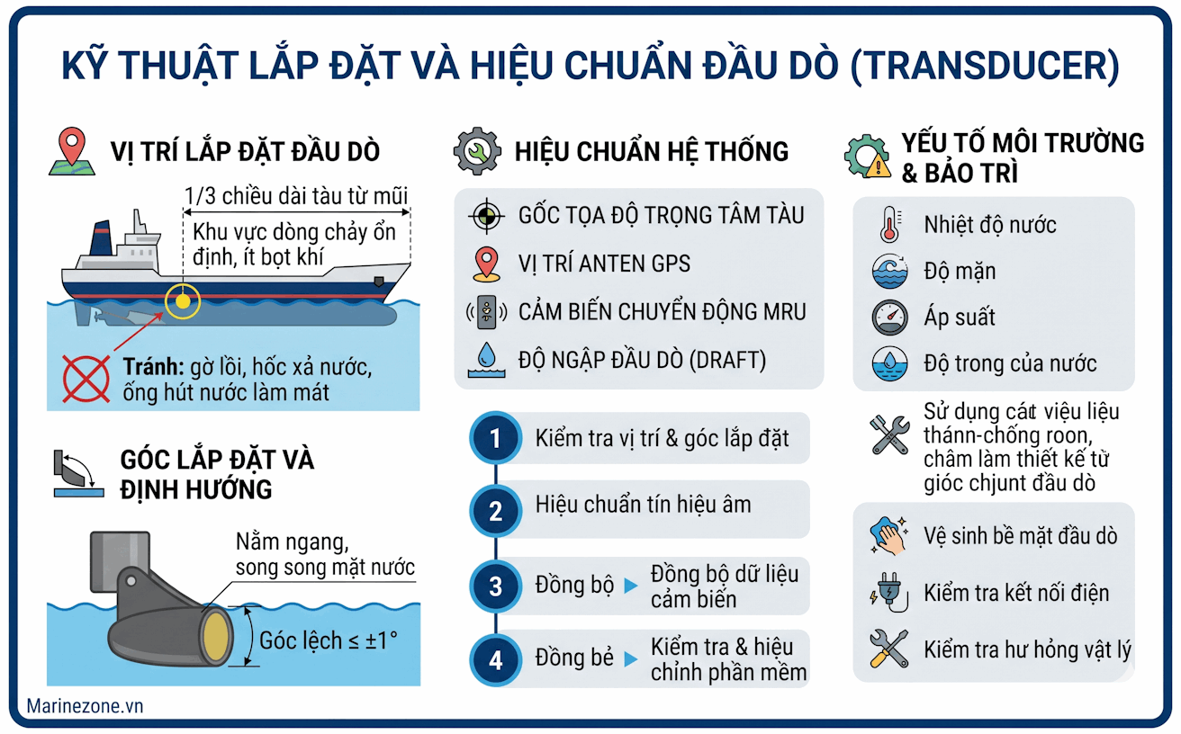 Kĩ thuật lắp đầu dò đo sâu