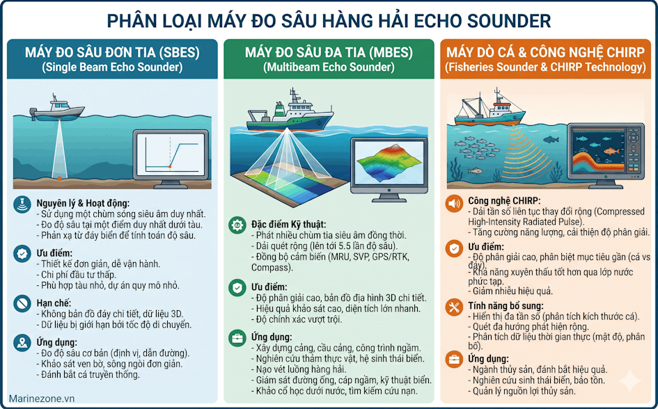 Phân loại máy đo sâu