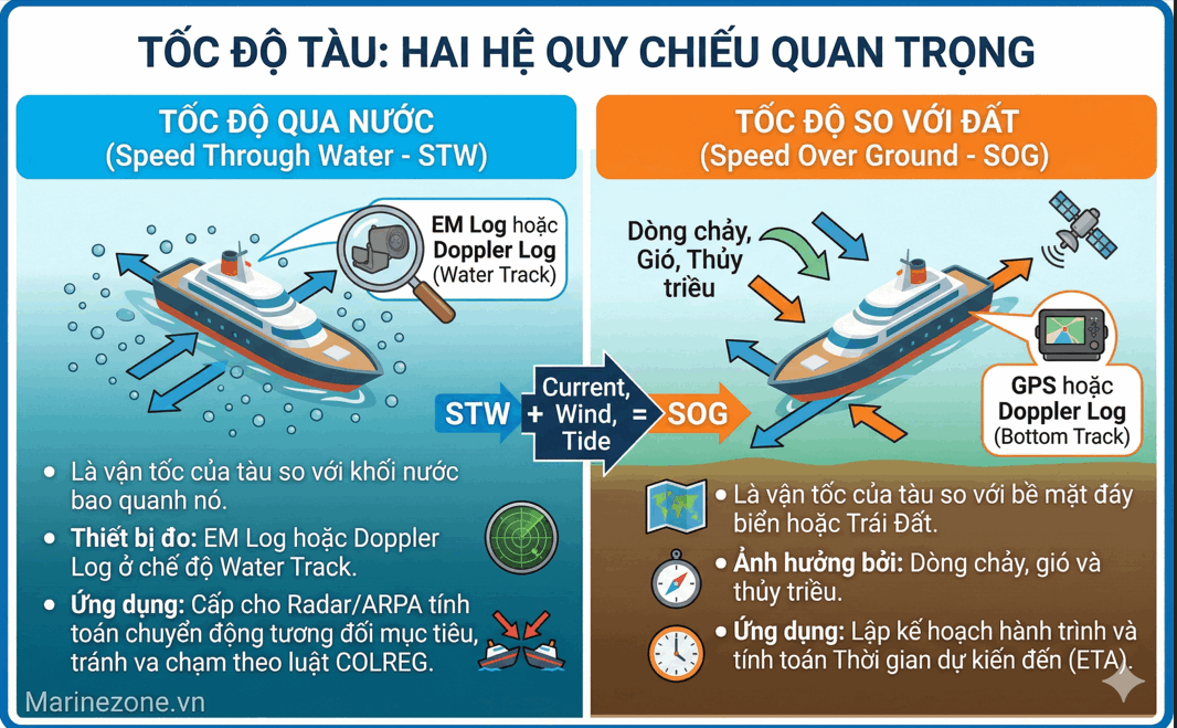 Tốc độ tàu, hệ quy chiếu