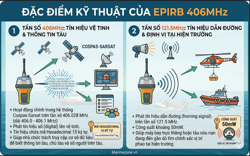 Đặc điểm của EPIRB loại 406Mhz