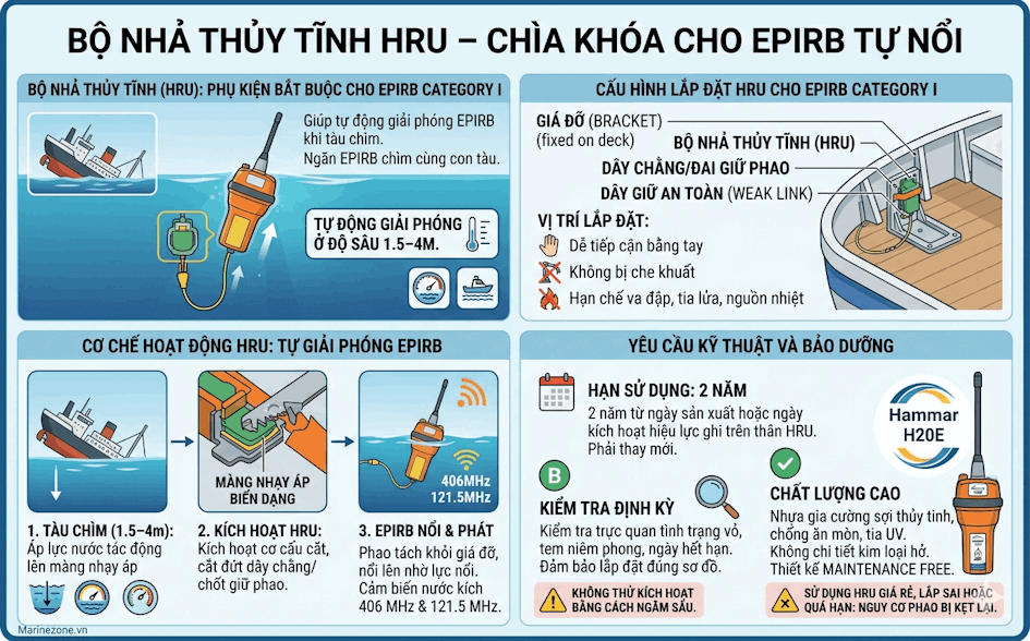 Bộ nhả thuỷ tĩnh của EPIRB