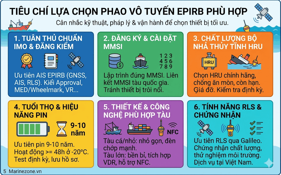 Tiêu chí lựa chọn EPIRB