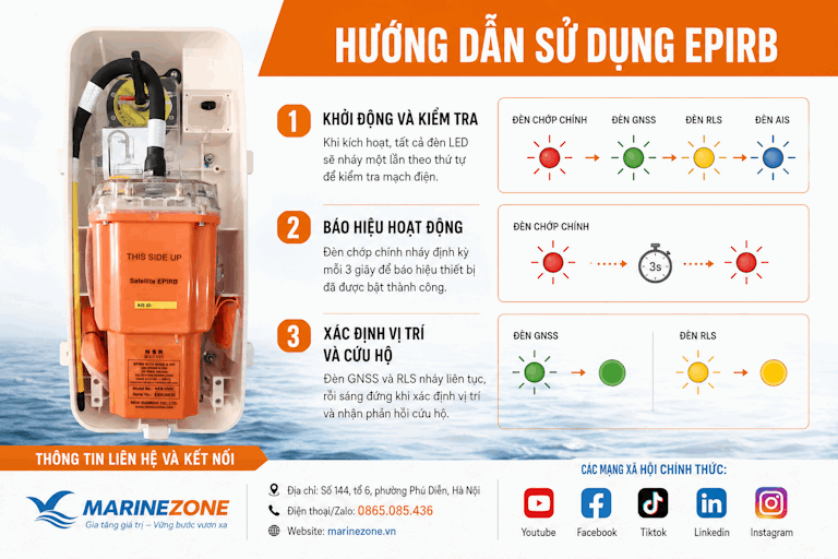 Trình tự nháy đèn khi kích hoạt báo nạn