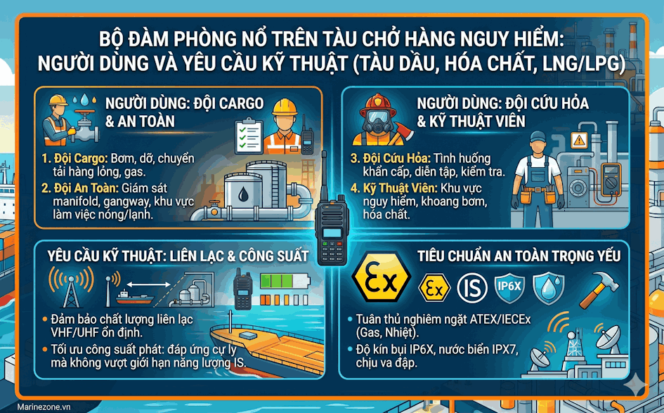 Bộ đàm phòng nổ trên tàu nguy hiểm