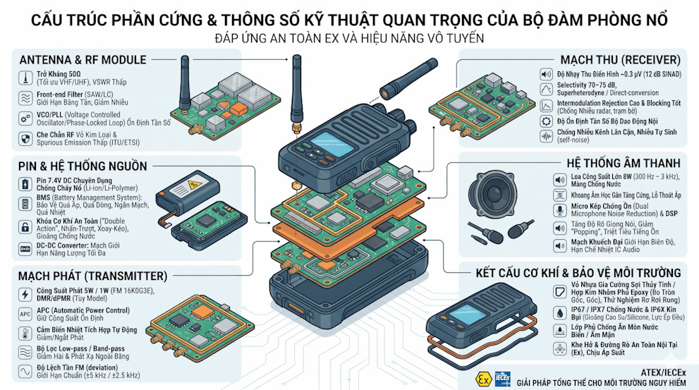 cấu trúc phần cứng bộ đàm phòng nổ