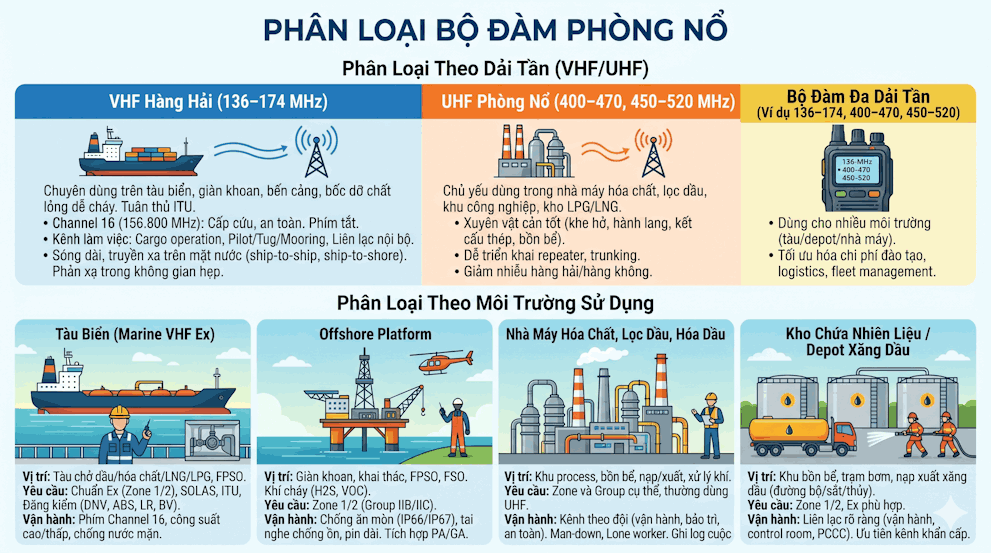 phân loại bộ đàm phòng nổ