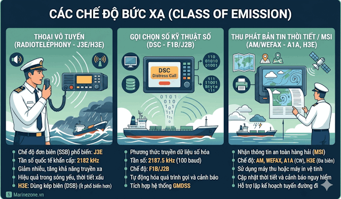 Các chế độ bức xạ của MF/HF