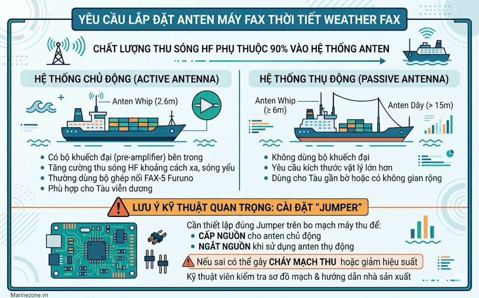 Yêu cầu lắp đặt antena của Weather Fax
