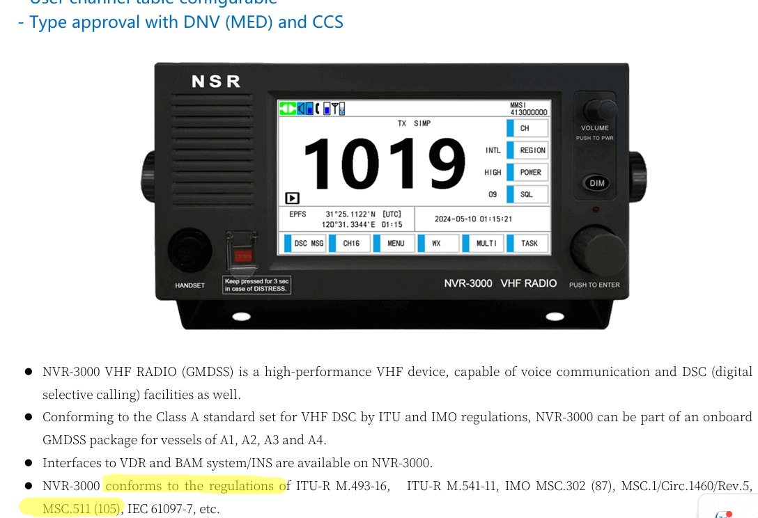 Kiểm tra Catalog có ghi MSC.511(105) không