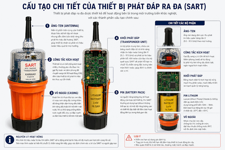 cấu tạo chi tiết của thiết bị phát đáp ra đa