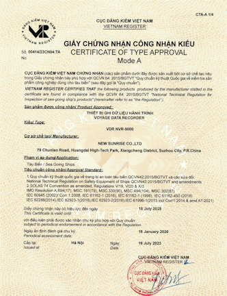 Giấy đăng kiểm VR cho sản phẩm hộp đen